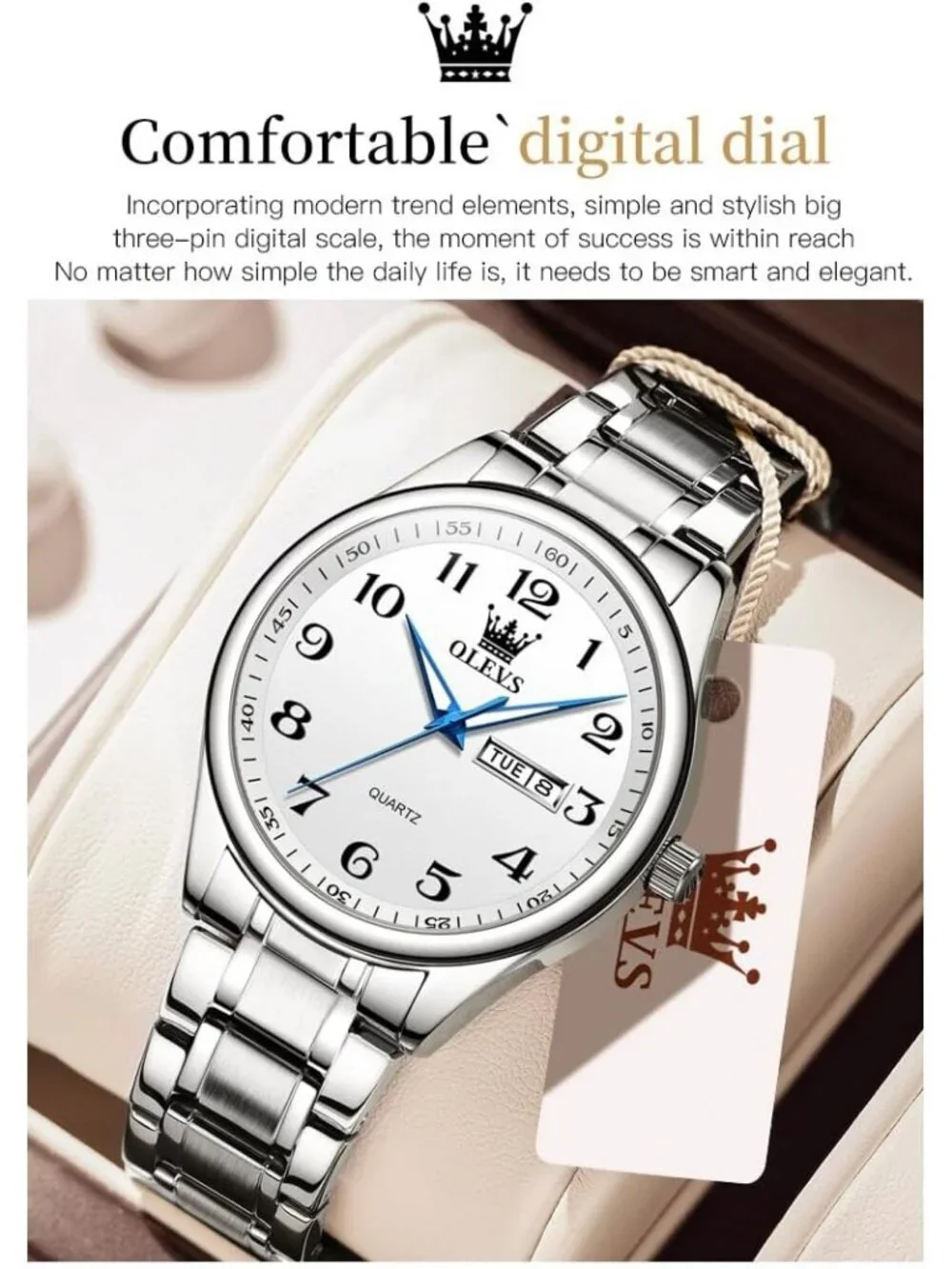 Men's All Silver Stainless Steel Analog Quartz Classic Waterproof Luxury Watch